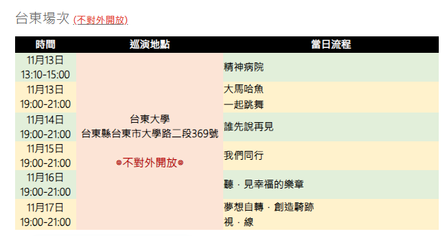 2023圓缺之間身心障礙者影展 場次表